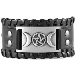 HZMAN Tree of Life Nordic Viking Bracelet with Yggdrasil Amulet - Pagan Jewelry of Moon and Star