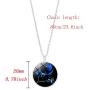 JczR.Y Twelve Luminous Constellations Necklace Pendant for Women Retro Zodiac Glowing Time Gemstone Ball Necklace Fashion Christmas Jewelry Gift