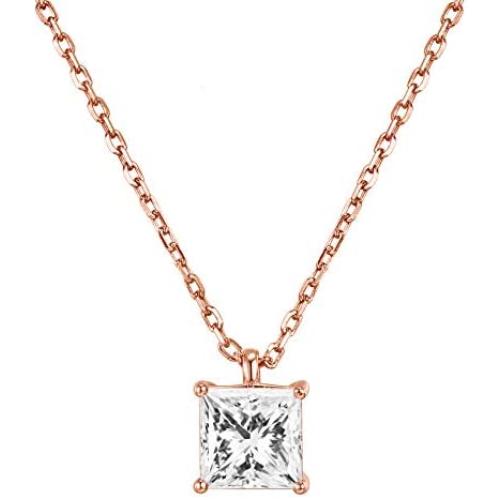 PAVOI 14K Gold Plated 925 Sterling Silver CZ Diamond Pendant Necklace for Women | Adjustable Slider