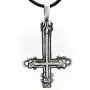 Trilogy Jewelry Pewter Inverted Gothic St. Peters Cross Pendant on Leather Necklace Trilogy Jewelry Pewter Inverted Gothic St. Peters Cross Pendant on Leather Necklace