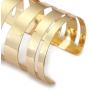 QTMY Alloy Metal Gold Hollow Hoop Open Cuff Wide Bracelet Bangle
