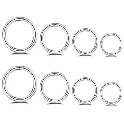 Changgaijewelry Surgical Stainless Steel 16G 18G Nose Ring Sleeper Cartilage Tiny Hoop Earrings Septum Hinged Clicker Helix Tragus Couch Daith Lip Piercings 6mm 8mm 10mm 12mm Set Silver Changgaijewelry Surgical Stainless Steel 16G 18G Nose Ring Sleeper Cartilage Tiny Hoop Earrings Septum Hinged Clicker Helix Tragus Couch Daith Lip Piercings 6mm 8mm 10mm 12mm Set Silver