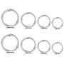 Changgaijewelry Surgical Stainless Steel 16G 18G Nose Ring Sleeper Cartilage Tiny Hoop Earrings Septum Hinged Clicker Helix Tragus Couch Daith Lip Piercings 6mm 8mm 10mm 12mm Set Silver
