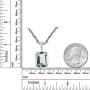 Orchid Jewelry 925 Sterling Silver Chain Pendant For Women 5.00 Ct Green Amethyst Cushion Gemstone Pendants February Birthstone Necklace Healing Crystal Anniversary Birthday Gift For Wife
