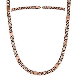 MagnetRX® Copper Magnetic Therapy Necklace - Copper Magnetic Necklace for Pain Relief and Healing - 99.9% Pure Copper Curb Chain Necklace with Magnets (24.0 Inches)