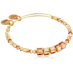 Alex and Ani ''Swarovski Beaded'' Glow Expandable Wire Gold Bangle Bracelet