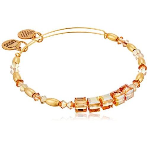 Alex and Ani ''Swarovski Beaded'' Glow Expandable Wire Gold Bangle Bracelet