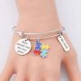 PENQI Autism Awareness Bracelet Autism Puzzle Charm Bracelet Show Yourself Step Into Your Power Autism Inspired Jewelry Autism Mom Gift Autism Grandma Gift