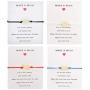 HUNO Friendship Bracelet with Wish Card Shell Pineapple Infinity Charm Bracelet for Friends Gifts Couple Jewelry 4Pcs/Pack