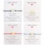HUNO Friendship Bracelet with Wish Card Shell Pineapple Infinity Charm Bracelet for Friends Gifts Couple Jewelry 4Pcs/Pack
