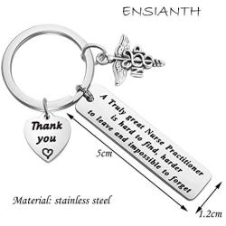 ENSIANTH Nurse Practitioner Gift NP Keychain A Truly Great Nurse Practitioner is Hard to Find and Impossible to Forget Keychain Nurse Appreciation Gifts