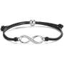 ZENI Infinity Love Bracelet for Women Girl 925 Sterling Sliver Zircons 24cm Handmade Adjustable Rope Bracelet Black Christmas Jewelry Gift