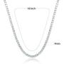 GEMSME 18K White Gold Plated 4.00mm Round Cubic Zirconia Classic Tennis Necklace 18 Inch