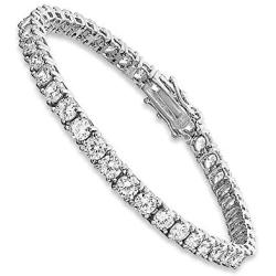 SHKA 925 Sterling Silver Round Cut Tennis Bracelet 18K Women’s Bracelet CZ Bracelets with Sparking Cubic Zirconia