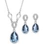 NEOGLORY Platinum-Plated Teardrop Jewelry Set with Crystal Embellished with Crystals from Swarovski