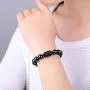 Rustenhof Natural Crystal Obsidian Stone Bead Bracelet with Dragon or Phoenix Totem Cylinder Bead Men or Women Chain Famous Fashion 12MM 10MM Rustenhof Natural Crystal Obsidian Stone Bead Bracelet with Dragon or Phoenix Totem Cylinder Bead Men or Women Chain Famous Fashion 12MM 10MM