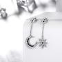 Aurora Tears Moon Jewelry Women 925 Sterling Silver Mystic Rainbow Topaz Necklace/Earring Fire Topaz Cresent Moon Birthday Gift