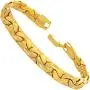 LIFETIME JEWELRY 7.5mm Brushed Riccio Bracelet 24k Gold Plated for Women and Men LIFETIME JEWELRY 7.5mm Brushed Riccio Bracelet 24k Gold Plated for Women and Men