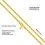 Lifetime Jewelry 3mm Scroll Chain Necklace for Women and Men 24k Real Gold Plated