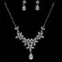 Roseeden Woman Wedding Party CZ Jewelry Bridal Zirconia Necklace and Earrings Set RE8064