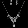 Roseeden Woman Wedding Party CZ Jewelry Bridal Zirconia Necklace and Earrings Set RE8064
