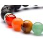 YAZILIND 7 Color Chakela Yoga 8mm Natural Stone Life Tree Volcanic Stone Mix Woven Bracelet