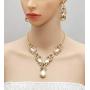CSY Luxury Austrian Crystal Necklace Earrings Rhinestone Bridal Wedding Party Costume Jewelry Sets for Brides Bridesmaids Women