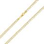 Nuragold 10k Yellow Gold 4.5mm Cuban Chain Curb Link Diamond Cut Pave Two Tone Bracelet, Mens Womens Lobster Lock 7'' 7.5'' 8'' 8.5'' 9''