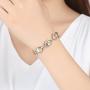 mecresh Flower Teardrop Earring and Bracelets Silver/Gold/Champagne Bridal Jewelry Sets for Women