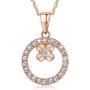 St.Claire 18K Gold Plated Swarovski Necklace for Women Round Halo Pendant Crystals Necklace Best Jewelry Gifts for Womens Girls Mothers Day Birthday Wedding Anniversary