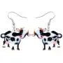 DUOWEI Cute Cartoon Milk Cattle Cow Earrings Acrylic Dangle Drop Jewelry for Women Girls Teens Kids Gifts DUOWEI Cute Cartoon Milk Cattle Cow Earrings Acrylic Dangle Drop Jewelry for Women Girls Teens Kids Gifts