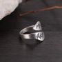 LOVECOM 925 Sterling Silver Mountain & Cedar Open Rings for Women Men Couple Wedding Bands Vintage Nature Tree and Mountain Plants Hugging Wrape Rings Girls Silver Jewelry Gifts