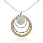 Two Tone 925 Sterling Silver & 14k Gold Filled Graduated Circles Pendant Necklace, 18” Two Tone 925 Sterling Silver & 14k Gold Filled Graduated Circles Pendant Necklace, 18”