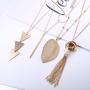 FUNRUN JEWELRY 8PCS Long Pendant Necklace Bar Pearl Knot Tassel Necklace Double Circle Arrow Leaf Y Necklace Set