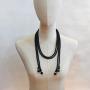 COLORFUL BLING Fashion Faux Pearls Long Necklace Pearl Multilayers Beaded Necklace for Women