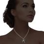 Sterling Silver, Gold Tone or Rose Tone Created Blue, White or Pink Opal Starfish 18'' Pendant Necklace