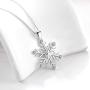 PEIMKO 925 Sterling Silver Snowflake Necklace Romantic CZ Christmas Snowflake Pendant Necklace Jewelry Gifts for Women Girls 18'' Silver Chain