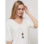 Natural Healing Stone Pendant Long Necklaces for Women Girls (32 inch+3 Inch Extender Chain)