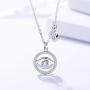 925 Sterling Silver Blue Evil Eye In Circle Teardrop CZ Pendant Necklace, ,Rolo Chan 16''+2''