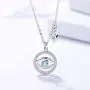 925 Sterling Silver Blue Evil Eye In Circle Teardrop CZ Pendant Necklace, ,Rolo Chan 16''+2''