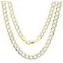 Nuragold 10k Yellow Gold 5.5mm Cuban Chain Curb Link Diamond Cut Pave Two Tone Pendant Necklace, Mens Womens Lobster Lock 18'' 20'' 22'' 24'' 26'' 28'' 30'' Nuragold 10k Yellow Gold 5.5mm Cuban Chain Curb Link Diamond Cut Pave Two Tone Pendant Necklace, Mens Womens Lobster Lock 18'' 20'' 22'' 24'' 26'' 28'' 30''