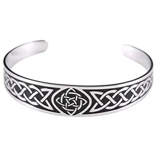 LUSSO Celtic Knot Magnetic Therapy Bracelet Stainless Steel Cuff Bangle Vintage Symbol Norse Amulet Health Care Jewelry for Women Men LUSSO Celtic Knot Magnetic Therapy Bracelet Stainless Steel Cuff Bangle Vintage Symbol Norse Amulet Health Care Jewelry for Women Men