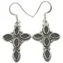 SilverStarJewel Cross Earrings Pendant Set Everyday Wear | 925 Solid Silver Genuine BLACK ONYX SilverStarJewel Cross Earrings Pendant Set Everyday Wear | 925 Solid Silver Genuine BLACK ONYX