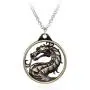 Dragon Necklace for Men, Retro Dragon Totem Pendant Necklace with 19.7” Chain, Gothic Dragon Amulet Necklace, Viking Dragon Signet Pendant, Punk Animal Dragon Jewelry Gift for Men Boys