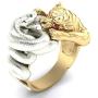 Vintage Gold Tiger Silver Snake Fighting Ring Hip Hop Rock Crystal Ring Party Anniversary Gothic Motorcycles Personalized Jewelry Ring Gold Two Silver Tone for Men Male
