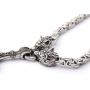 GUNGNEER Thors Hammer Pendant Viking Mjolnir Necklace for Men with Wolf Head Square Chain, 316L Stainless Steel Bonus 2 Rune Beads