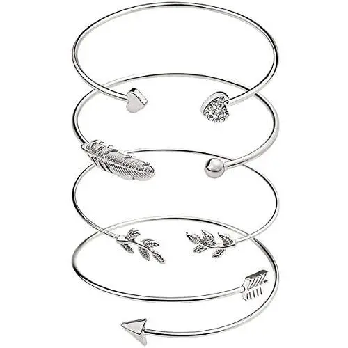 Suyi Womens Bangle Bracelet Set Open Adjustable Cuff Bracelet Wire Stackable Wrap Jewelry Suyi Womens Bangle Bracelet Set Open Adjustable Cuff Bracelet Wire Stackable Wrap Jewelry