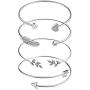 Suyi Womens Bangle Bracelet Set Open Adjustable Cuff Bracelet Wire Stackable Wrap Jewelry