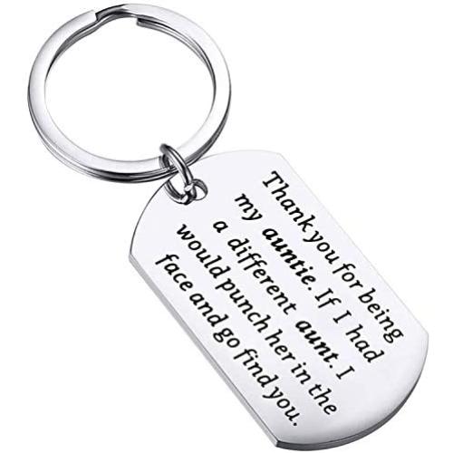 BEKECH Aunt Gifts New Aunt Keychain Thank You for Being My Auntie Keychain Mothers Day Jewelry Gifts for Aunt Best Effin Aunt Ever Gift from Niece Nephew