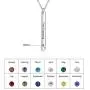 Personalized Vertical Bar Necklace with Simulated Birthstones Custom Made with Any Name Stainless Steel Heart Pendant